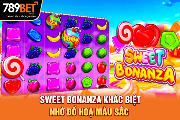 Sweet Bonanza khác biệt nhờ đồ hoạ màu sắc 